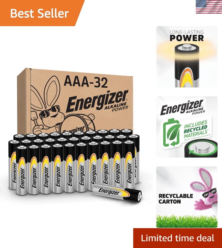 Alkaline Power AAA Batteries 32 Pack - Perfect for Everyday Electronic Devices