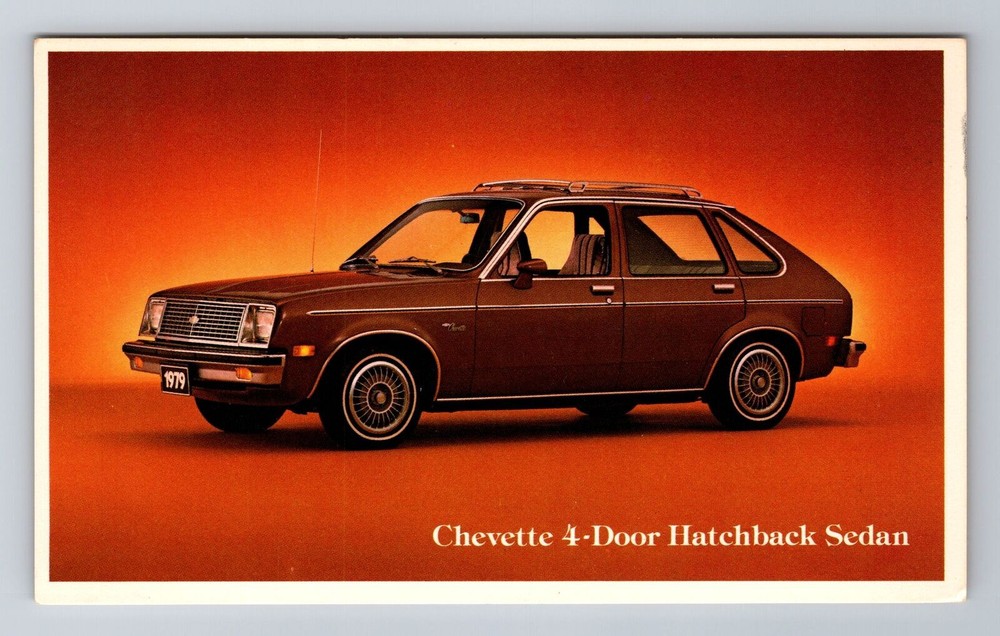 Chevette 4 Door Hatchback Sedan, Cars, Transportation, Antique Vintage Postcard