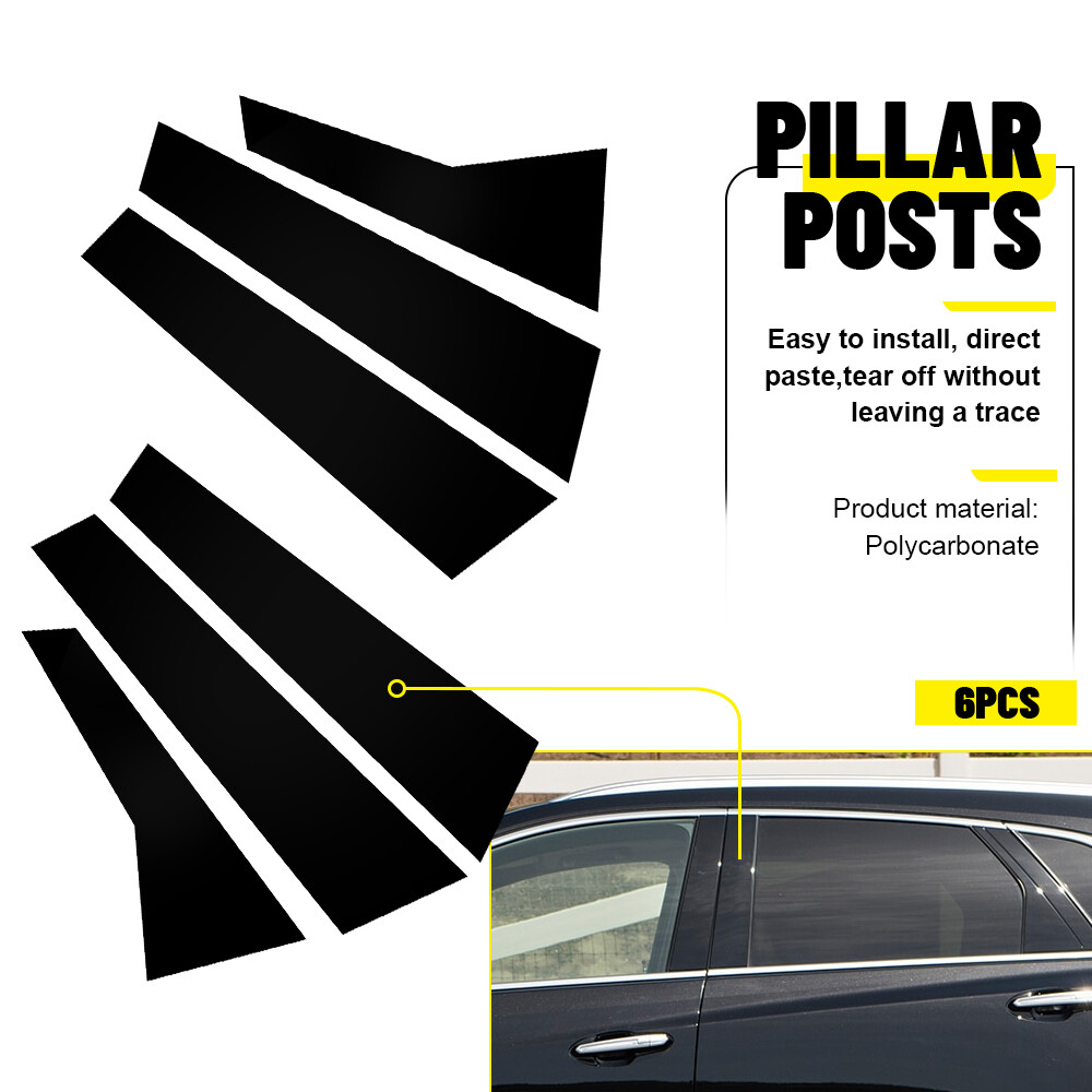 Fits 2017 2018 2019-2023 Cadillac XT5 Black Pillar Posts Door Trim Window Cover