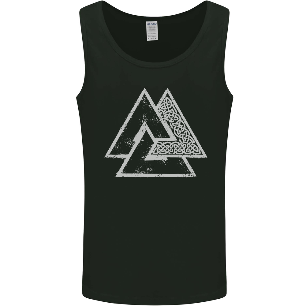 Valknut Symbol Vikings Gym With White Print Mens Vest Tank Top