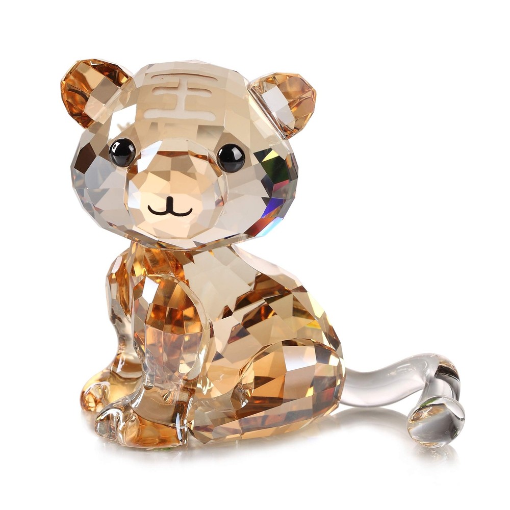 Cute Cartoon Tiger Crystal Figurine Zodiac Collectible Home Decor Animal Ornament