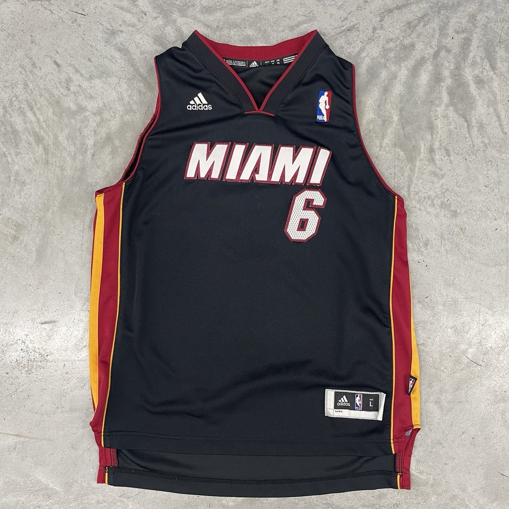 Adidas Miami Heat LeBron James #6 Team Jersey Youth Boy Size LARGE