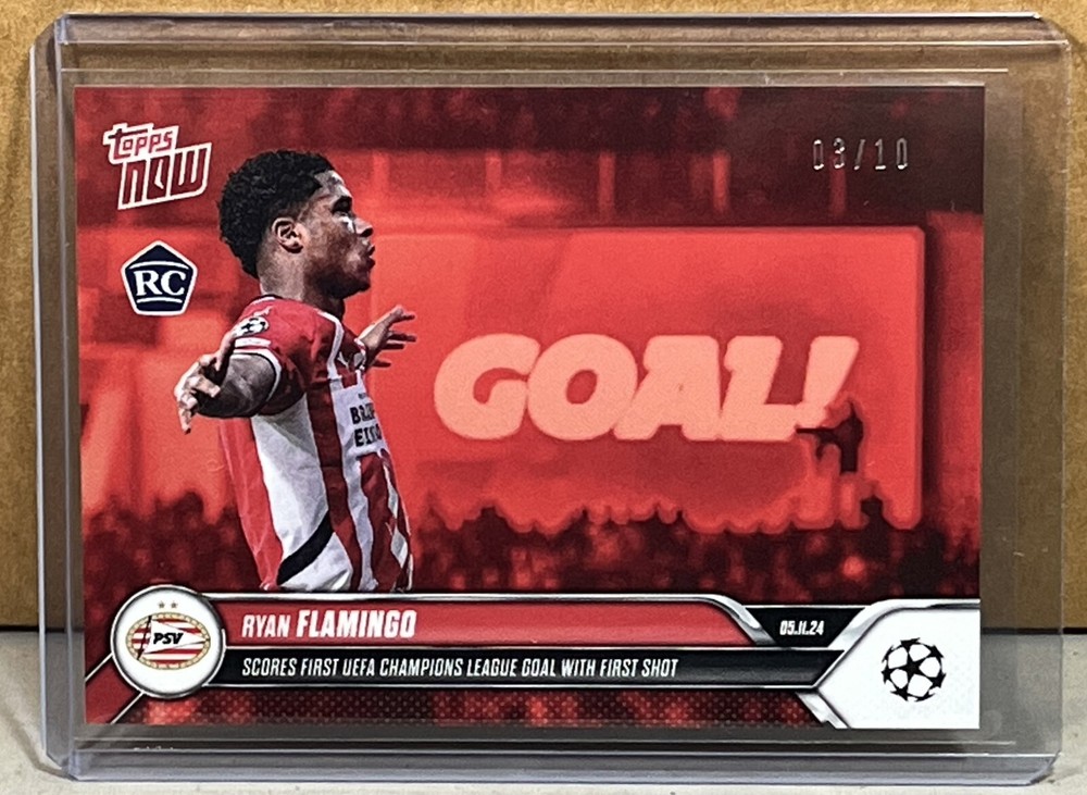2024 Topps Now Ryan Flamingo Eindhoven Rookie 1st Goal Red Parallel 3/10