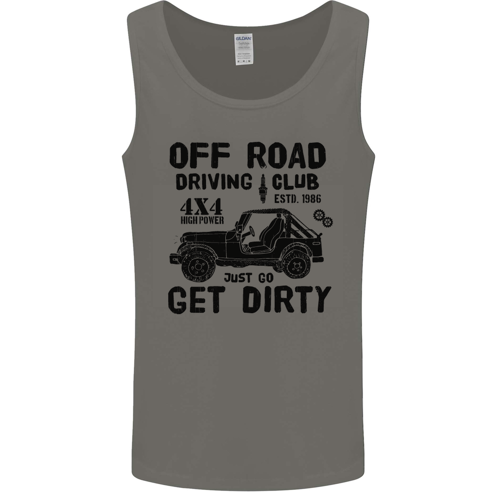 Off Road Driving Club Get Dirty 4x4 Funny Mens Vest Tank Top