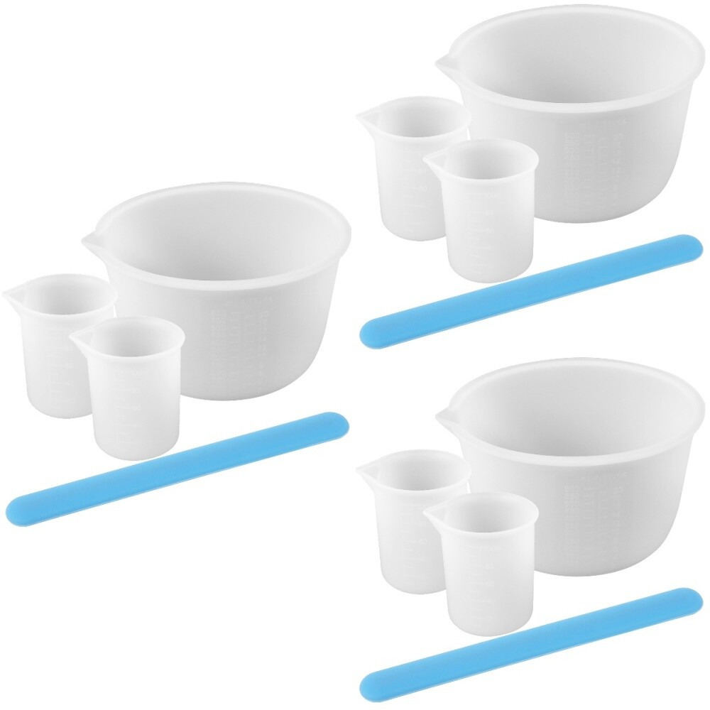 3 Sets Epoxy Resin Crystal Glue Measuring Cup Dispensing Scaled Cups