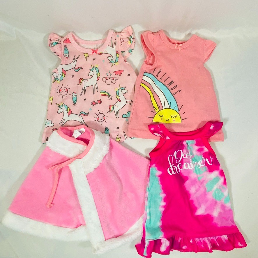 Set of 3 Knit Nightgowns + Fur Cape for 18
