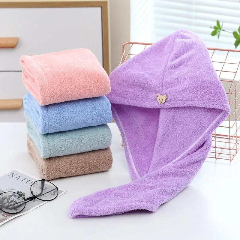 Super Absorbent Microfiber Hair Drying Towel Turban for Women Bath Spa Gym Cap