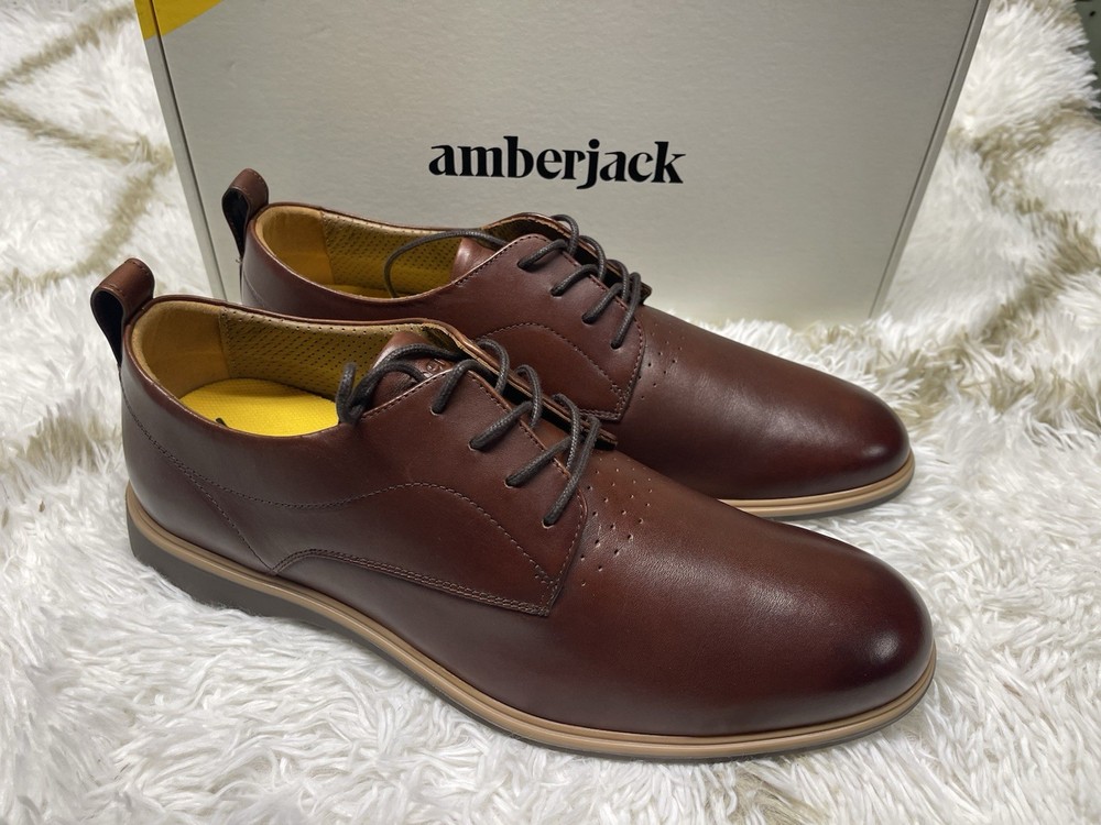🧡*NIB*Amberjack The Original Dress Shoes Leather Men's Size 11 - Chestnut $195