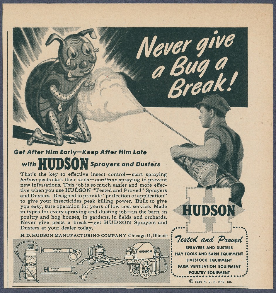 Hudson Insecticide Sprayers Dusters Vintage Magazine Ad 1946