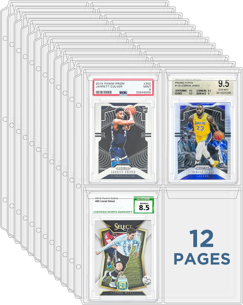 PSA Graded Card Slab Binder Pages for Storage and Display