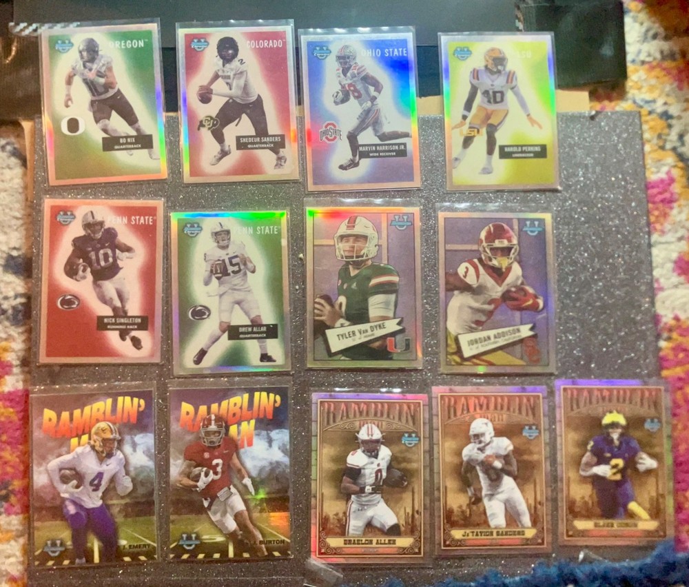 2022-23 Bowman U Chrome Football Lot Of 24 RC 1st Refractor Harrison Jr Sanders