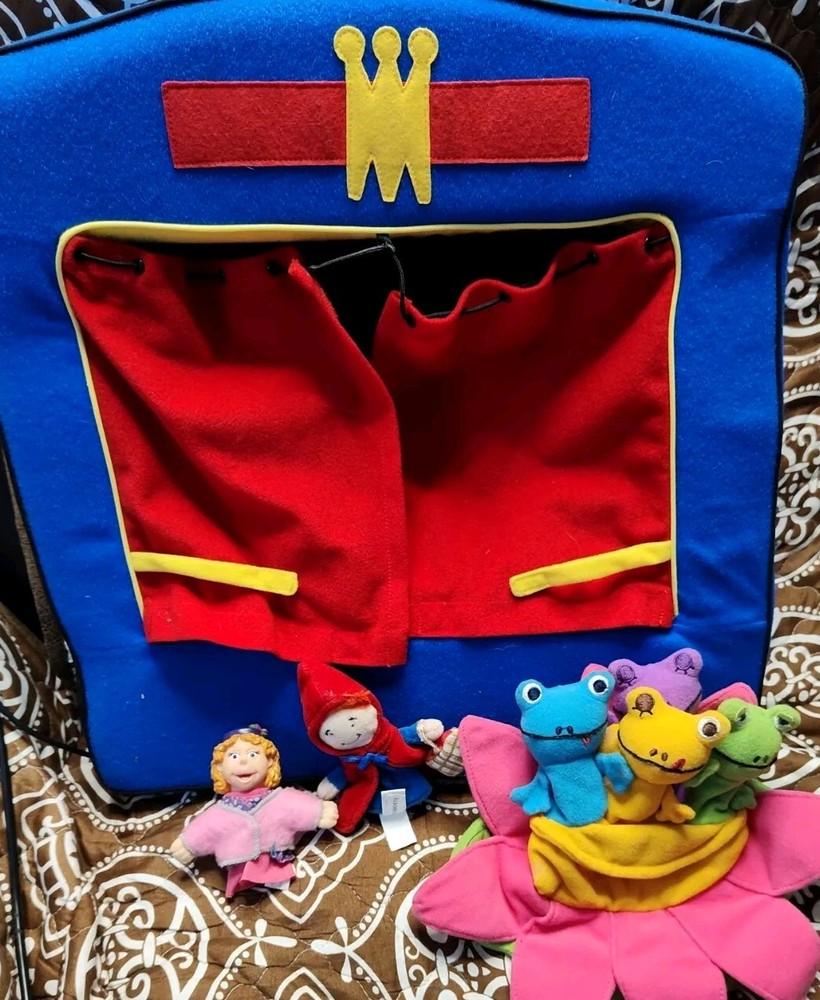 Puppet Theater Stage Finger Puppet Rare Manhattan Toy Plush Table Top With Tags.