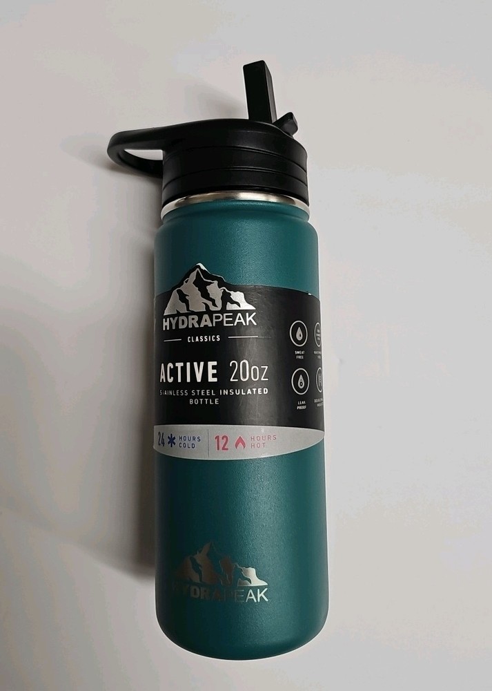 Hydrapeak Active 20oz Insulated Stainless Steel Water Bottle – No Straw