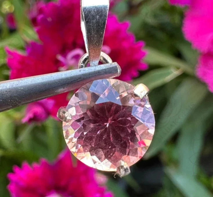 Certified 22.9Ct Natural Sapphire Padparadscha 925 Silver Pendant Loose Gemstone