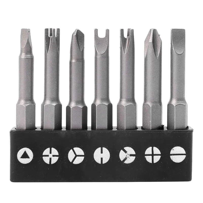 7Pcs Magnetic Y U Triangle Screwdriver Bit Set 1/4 Cross Tip