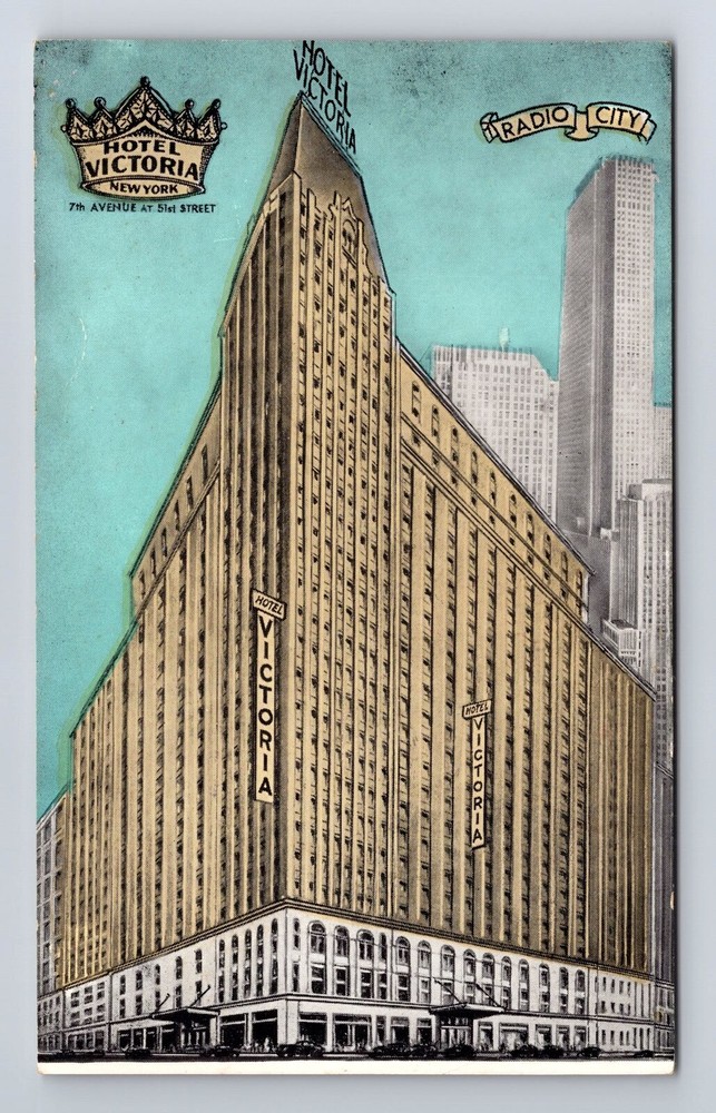 New York City NY, Hotel Victoria Advertising, Antique, Vintage Souvenir Postcard