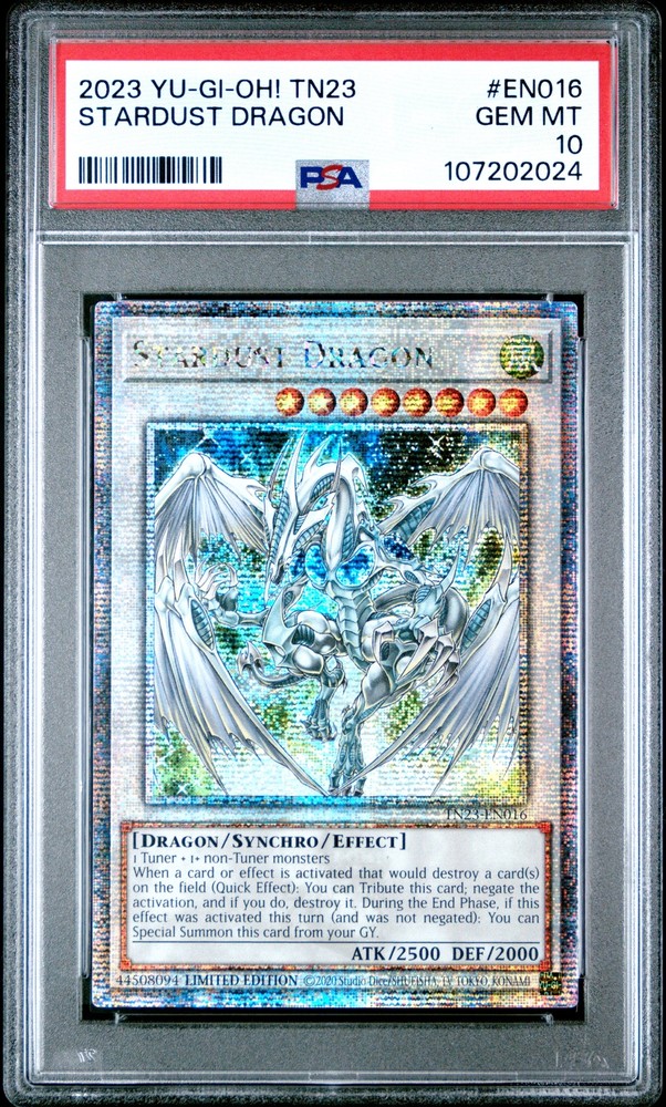 PSA 10 Stardust Dragon EN016 YuGiOh 25th Anniv Dueling Heroes Tin  