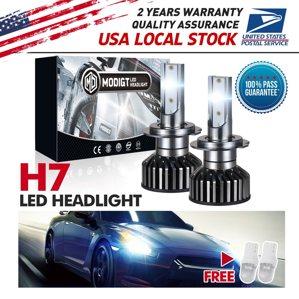 2pcs H7 LED Bulbs 24000LM Super Bright for Hyundai Palisade Kona Headlights  