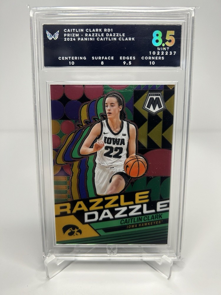 2024 Panini Caitlin Clark Rookie Collection #RD1 Prizm Razzle Dazzle - ARK 8.5