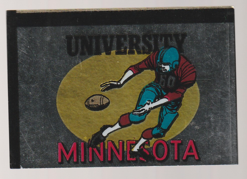 1960 TOPPS FOOTBALL METALLIC STICKER INSERT #30 UNIVERSITY OF MINNESOTA
