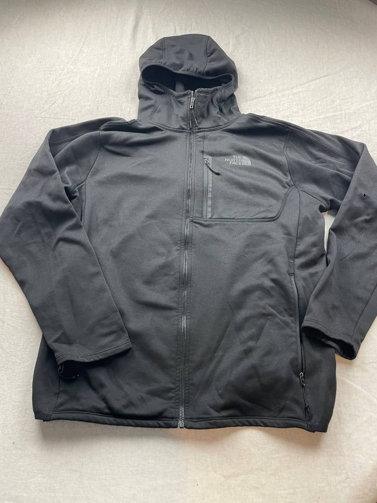 The North Face Full Zip Hoodie Fleece Jacket Mens Large Black Pockets Outdoor