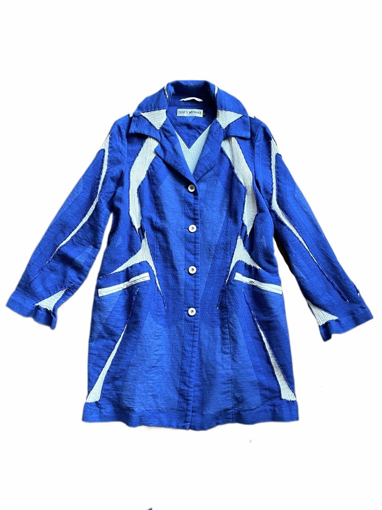 ISSEY MIYAKE Pleated Jacquard Patchwork Jacket/Coat. Size 2
