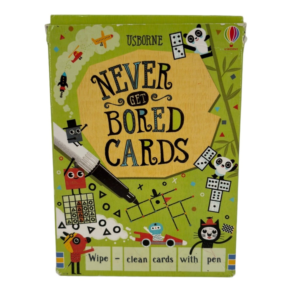 Never Get Bored Cards + Dry Erase Marker Usborne 100% Complete Good Condition