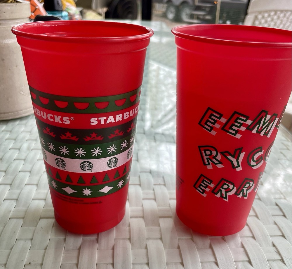 4 Starbucks Cup Holiday Red Reusable Plastic Christmas 2013 2019 2022 2023