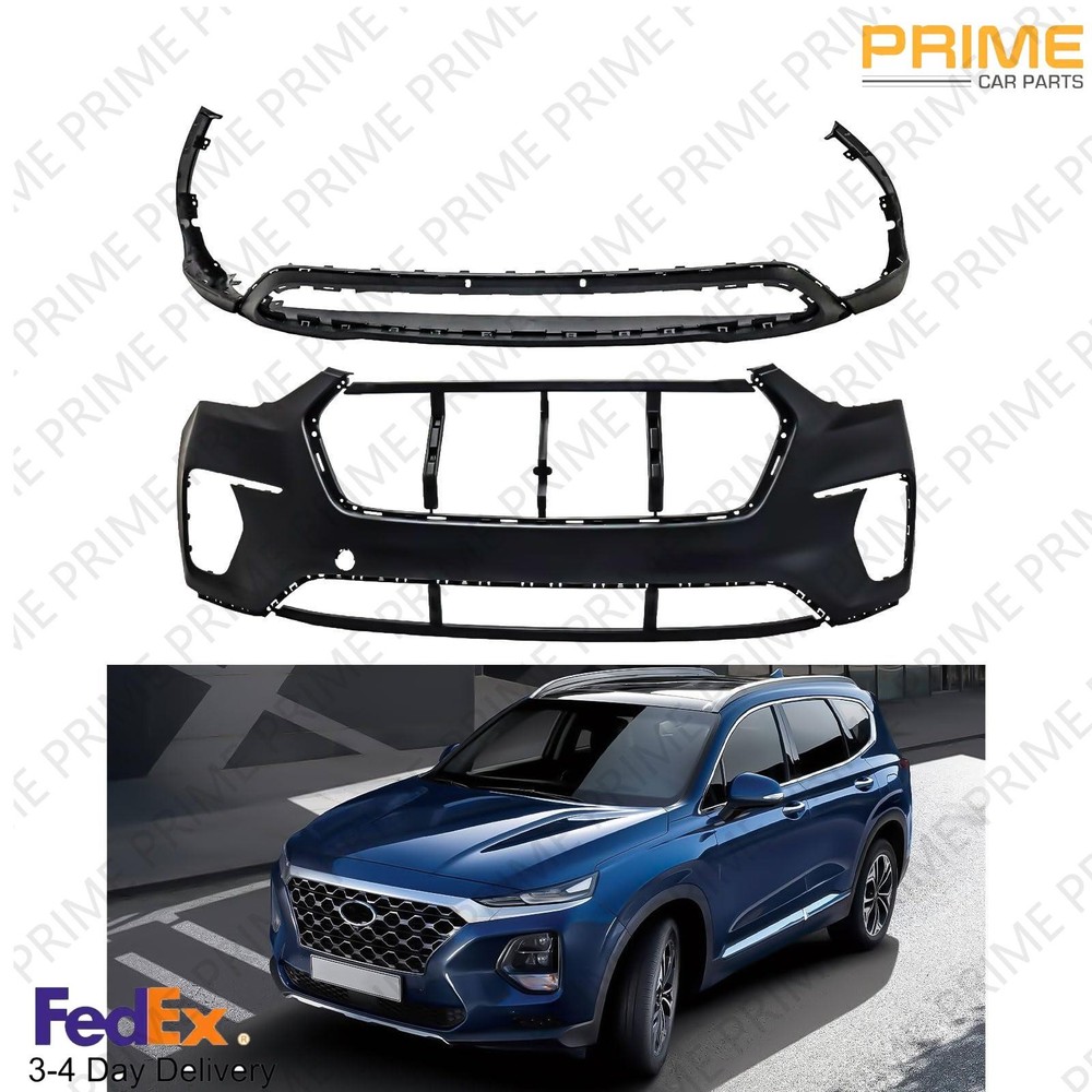 Bumper Cover Front Lower Upper Compatible with 2017-2019 Hyundai Santa Fe XL