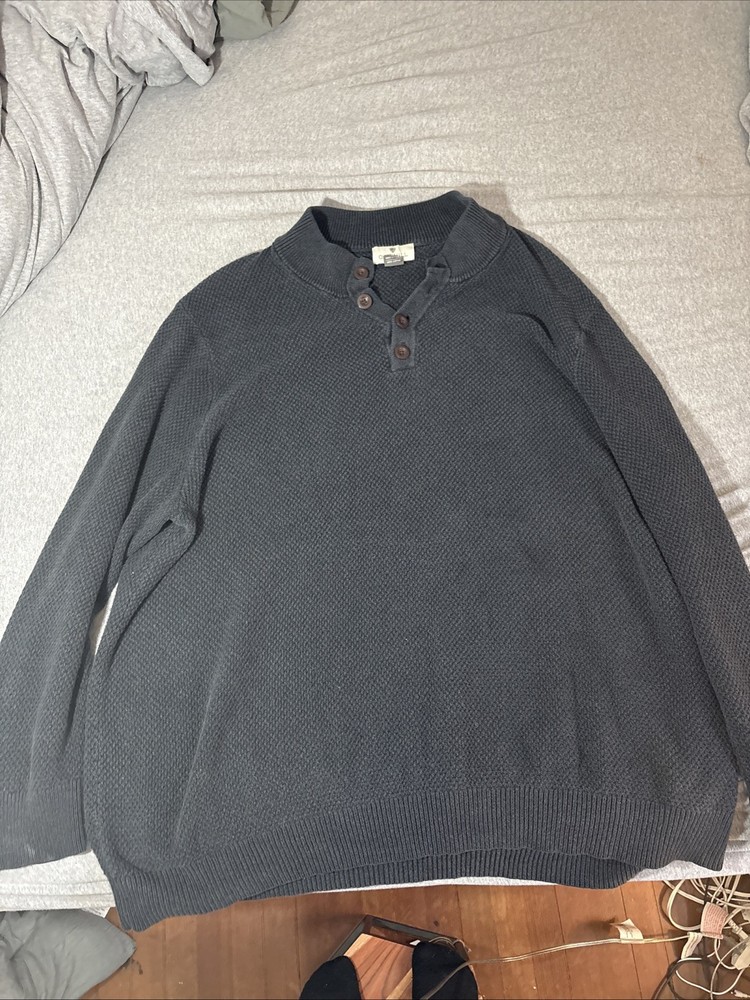Oak Hill Men's Navy 100% Cotton Quarter Zip Sweater - Size 3XL - Preppy Grandpa