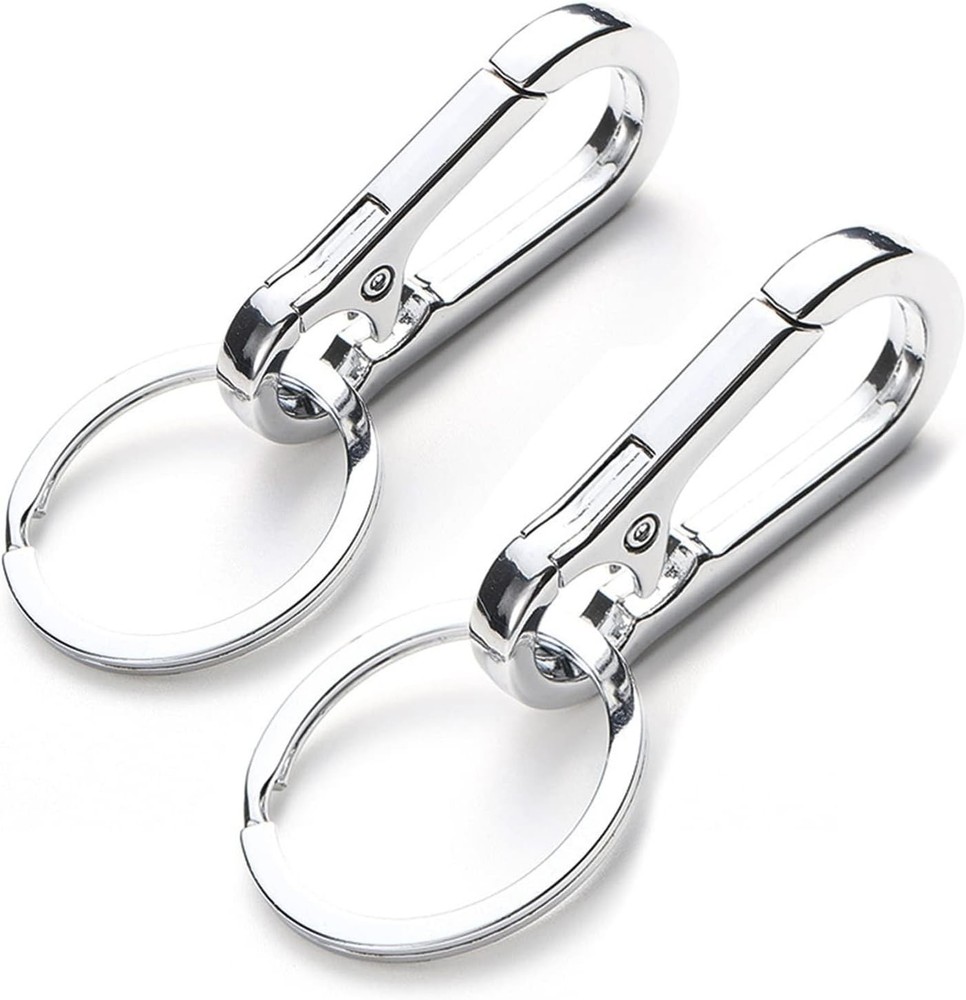 2 Pack Dog Tag Clips, Stainless Steel Heavy Duty Quick Clips with Silver