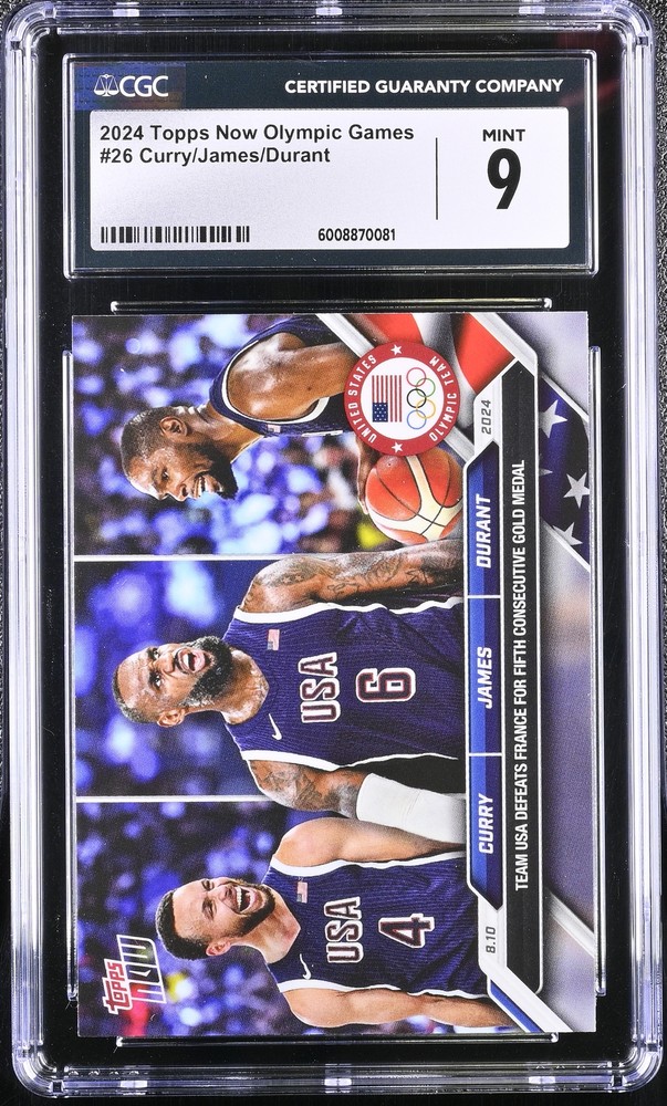 2024 Topps Now Olympic Games #26 Lebron/Curry/Durant CGC 9
