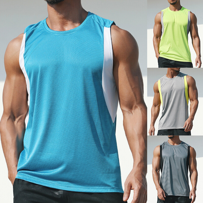 ❀Men Sleeveless Tops Fitness T Back Sport Camisole T Shirt Tee Vest Muscle Tank