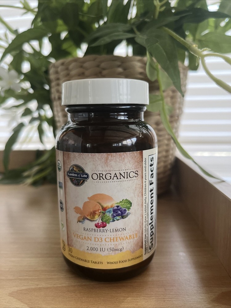 Organics, Vegan D3, Raspberry-Lemon, 50 mcg (2,000 IU), 30 Vegan Chewable 10/26