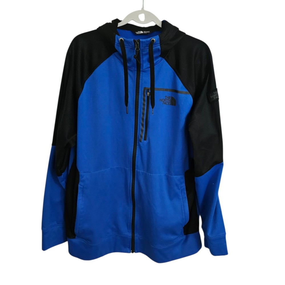 The North Face Mack Ease Full Zip Hooded Sweatshirt for Men in XL Blue Black  