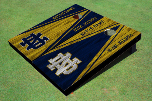 University of Notre Dame Alternating Wood Look Triangle Cornhole Boards