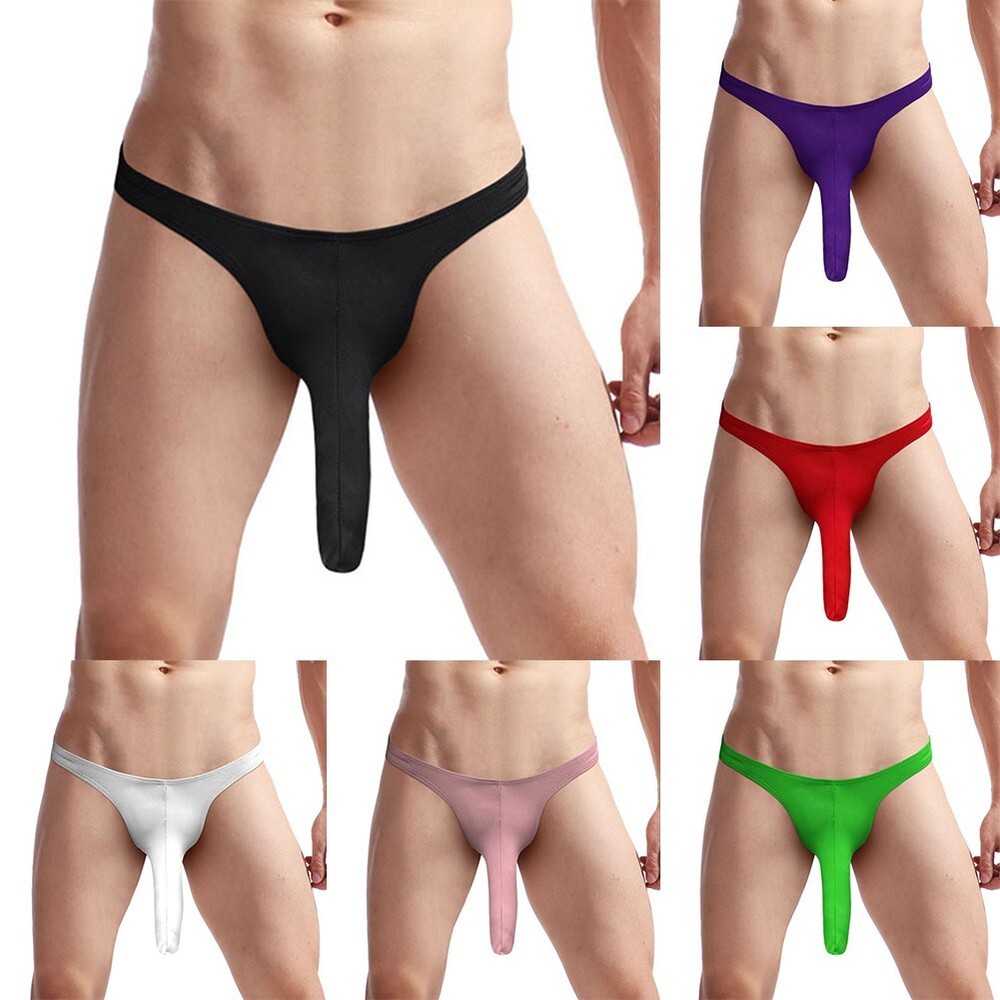 Comfortable See Through Mesh Long Elephant Nose G string Briefs for Men