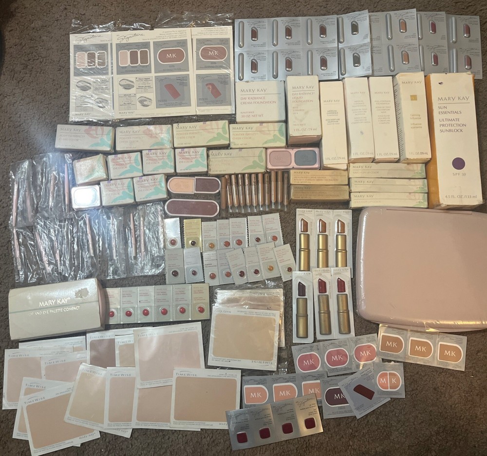 Vintage Lot Of 65 + Pieces Some Box Damage Foundation/Eye-Cheek Color/Lip Color