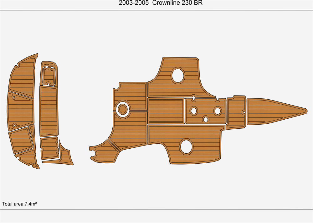 2003-2005  Crownline 230 BR DuraEVA EVA Foam Boat flooring