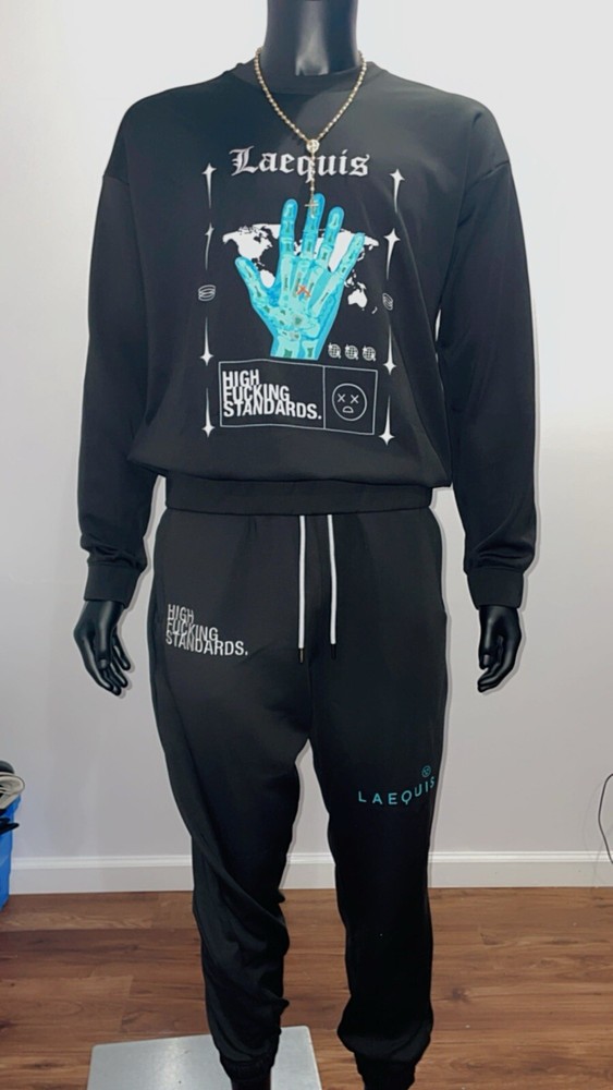 True Born Thick Joggers Sweatpants Men XL Black Cargo Utility Winter Activewear