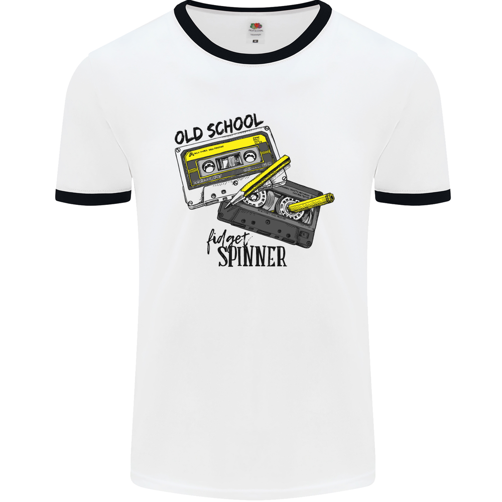 Retro 80s Music Cassette Old School Spinner Mens Ringer T-Shirt