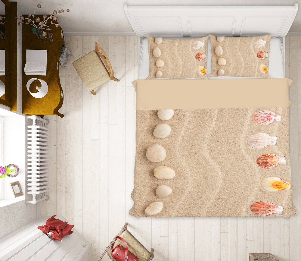 3D Beach Shells ZHUA674 Bed Pillowcases Quilt Duvet Cover Set Queen King Amy