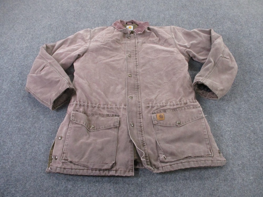 Vintage Carhartt XL Gray Blanket Lined Heavy Work Coat Mens Utility Jacket