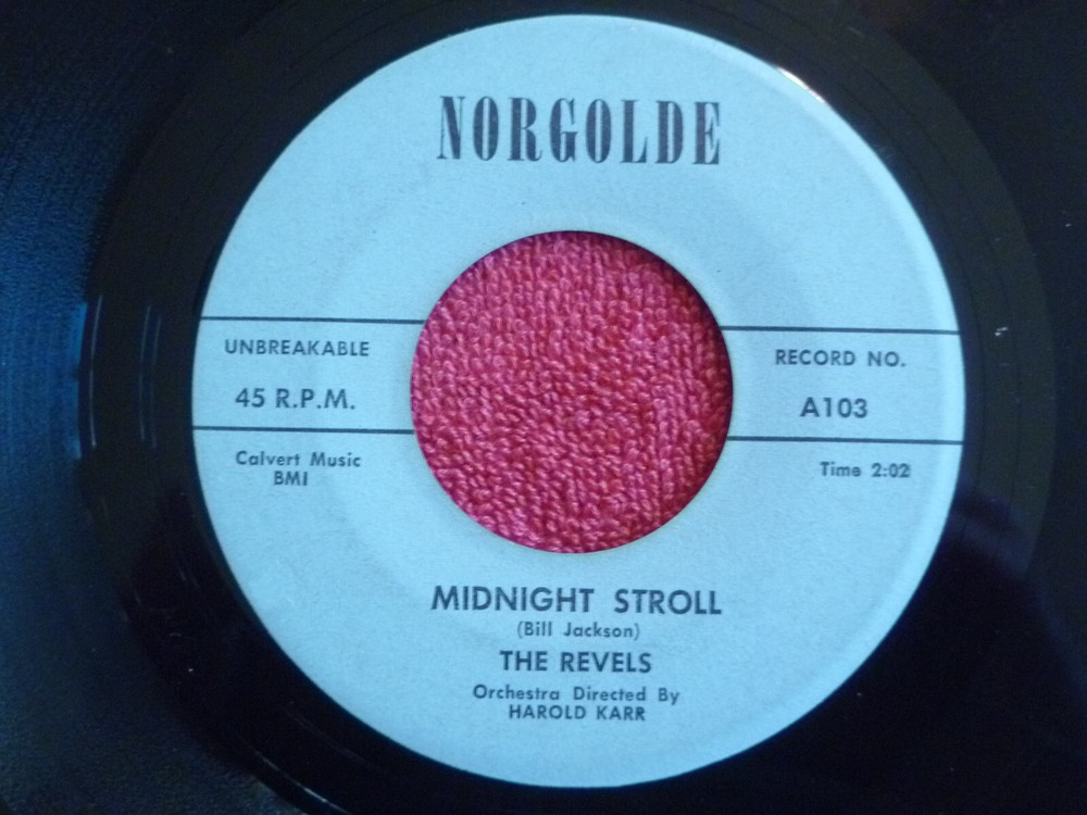 REVELS Midnight Stroll 45 rpm NORGOLDE 1959 DOO WOP