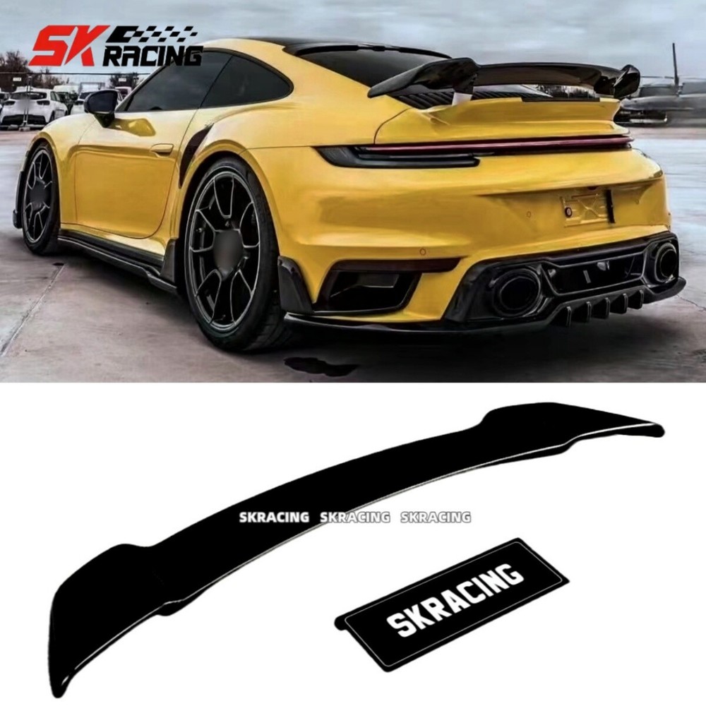 Fits Porsche 992 911 2021-2024 Turbo S Gloss Black Rear Trunk Lip Spoiler Wing
