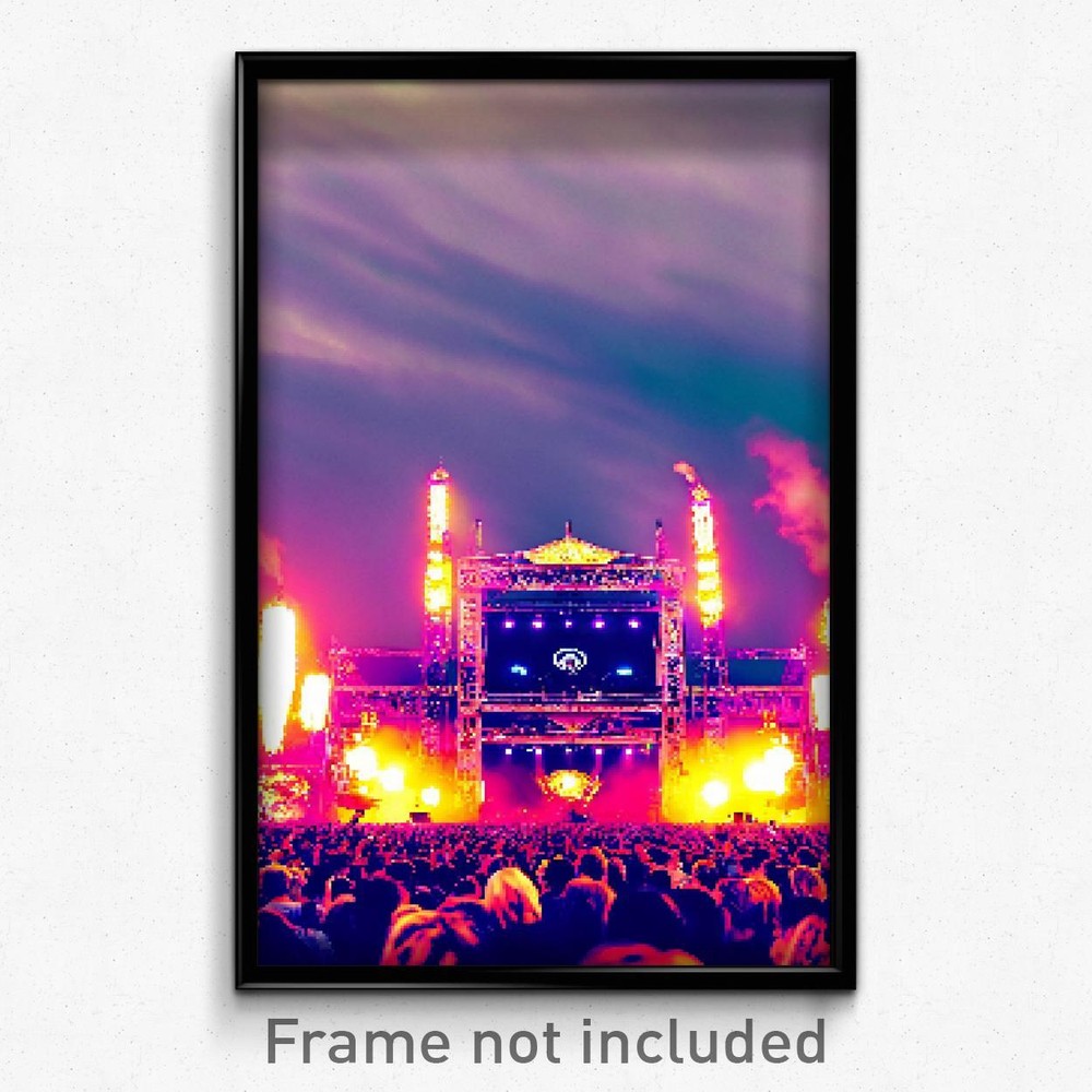 Pixel Art Poster - Insane Festival (8 Bit Psychedelic Trippy Video Game Print)