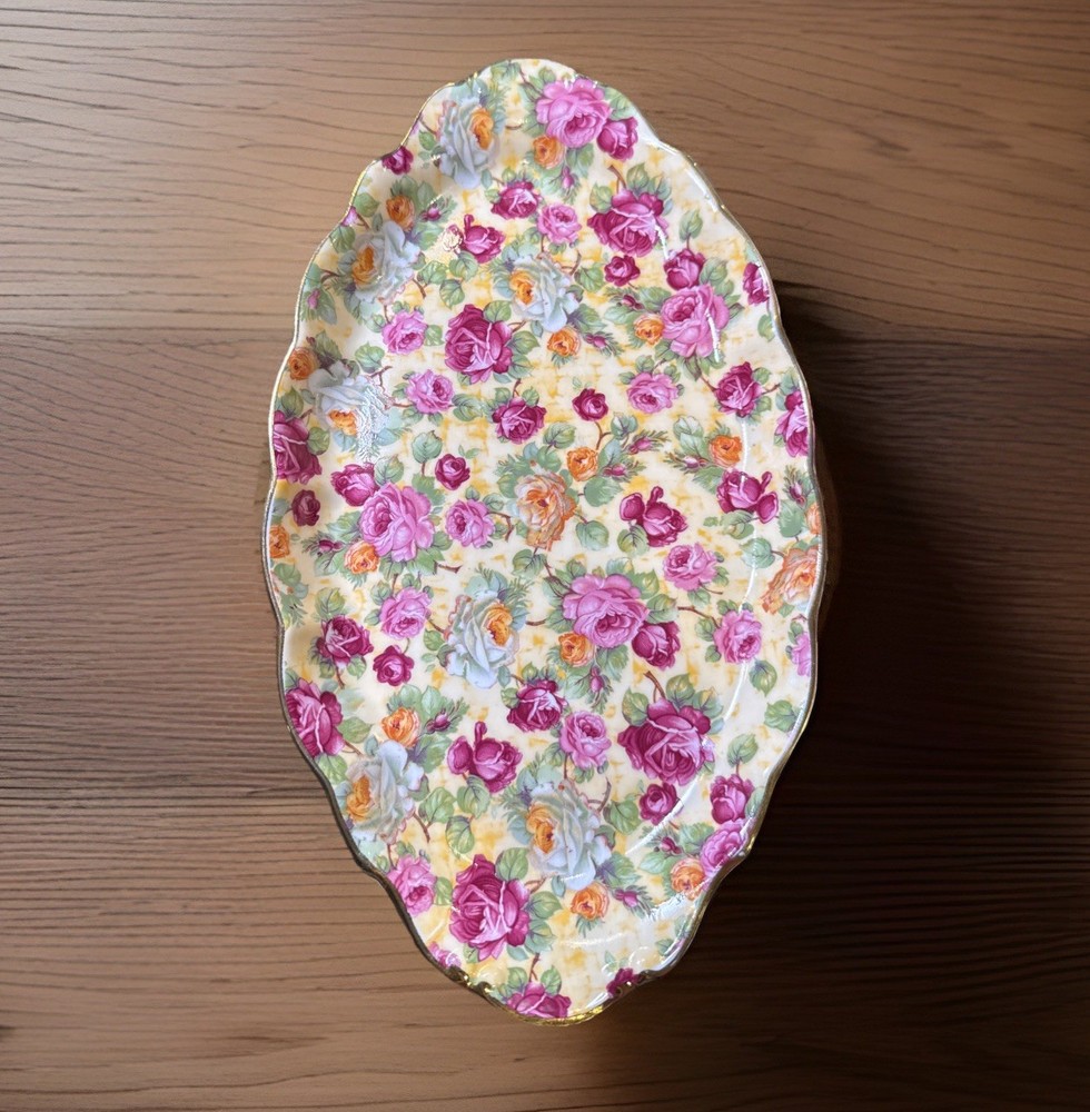 Vintage Royal Albert Old Country Roses Trinket Dish Bone China England