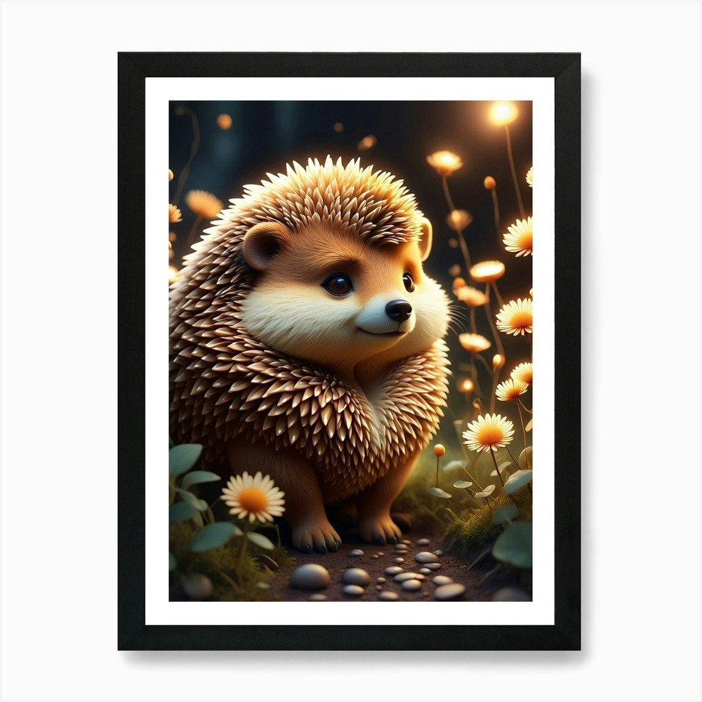 Hedgehog Art Print Framed Wall Art Poster Canvas Print Picture