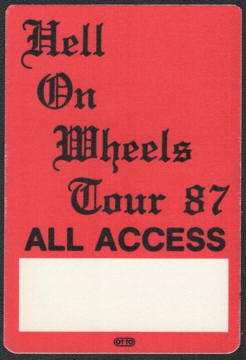 1987 Rare Hell on Wheels Cloth Tour Pass - Guaranteed Old/Original