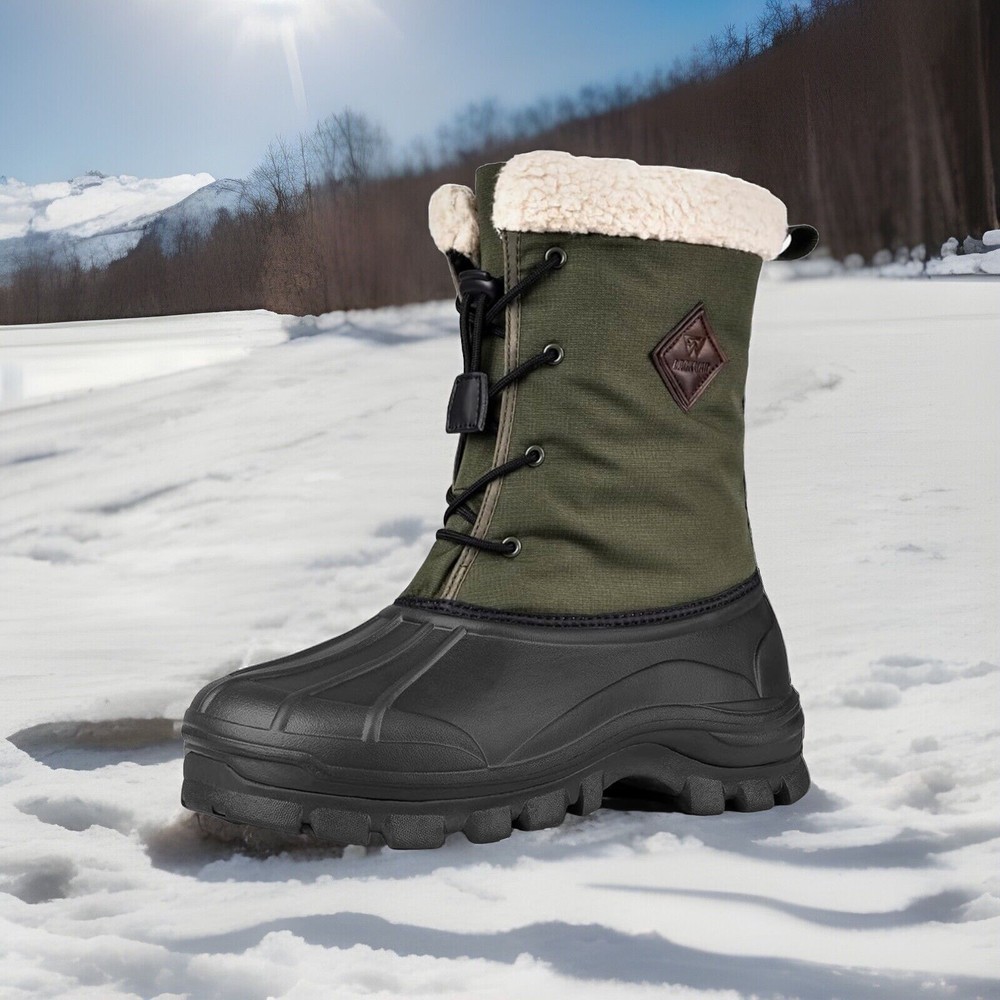 Men's Waterproof Insulated Snow Boots Winter Non-Slip Traction